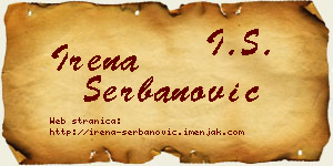 Irena Šerbanović vizit kartica